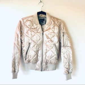 Nordstrom’s Top Shop satin quilted bomber jacket 0